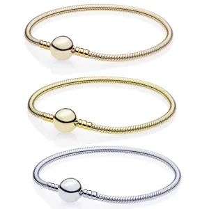 Silver round snake bone bracelet