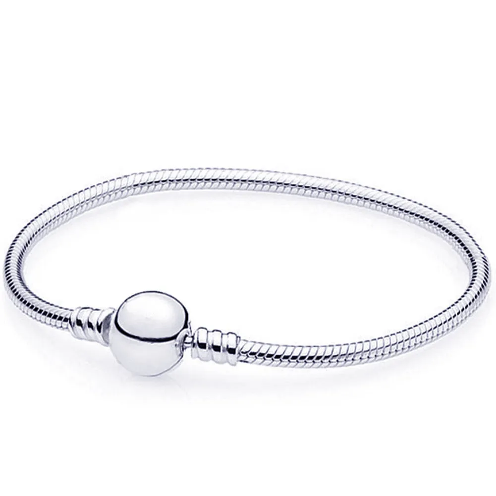 Silver round snake bone bracelet