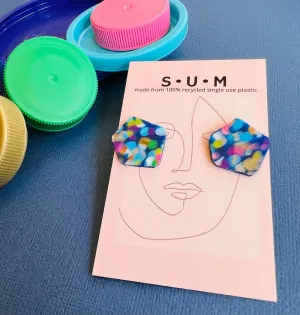 Single Use Multiverse Selma Studs - Confetti Blue