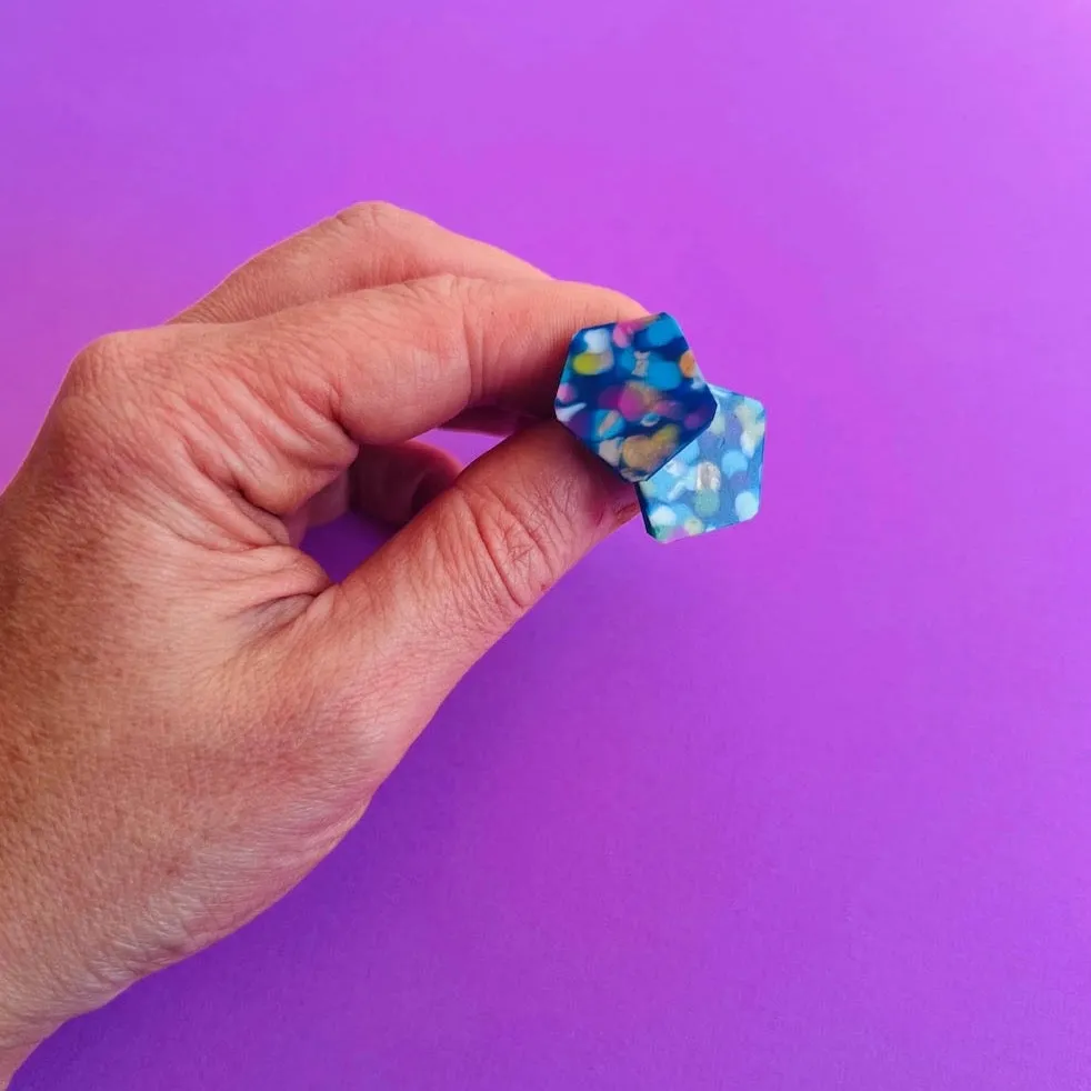 Single Use Multiverse Selma Studs - Confetti Blue