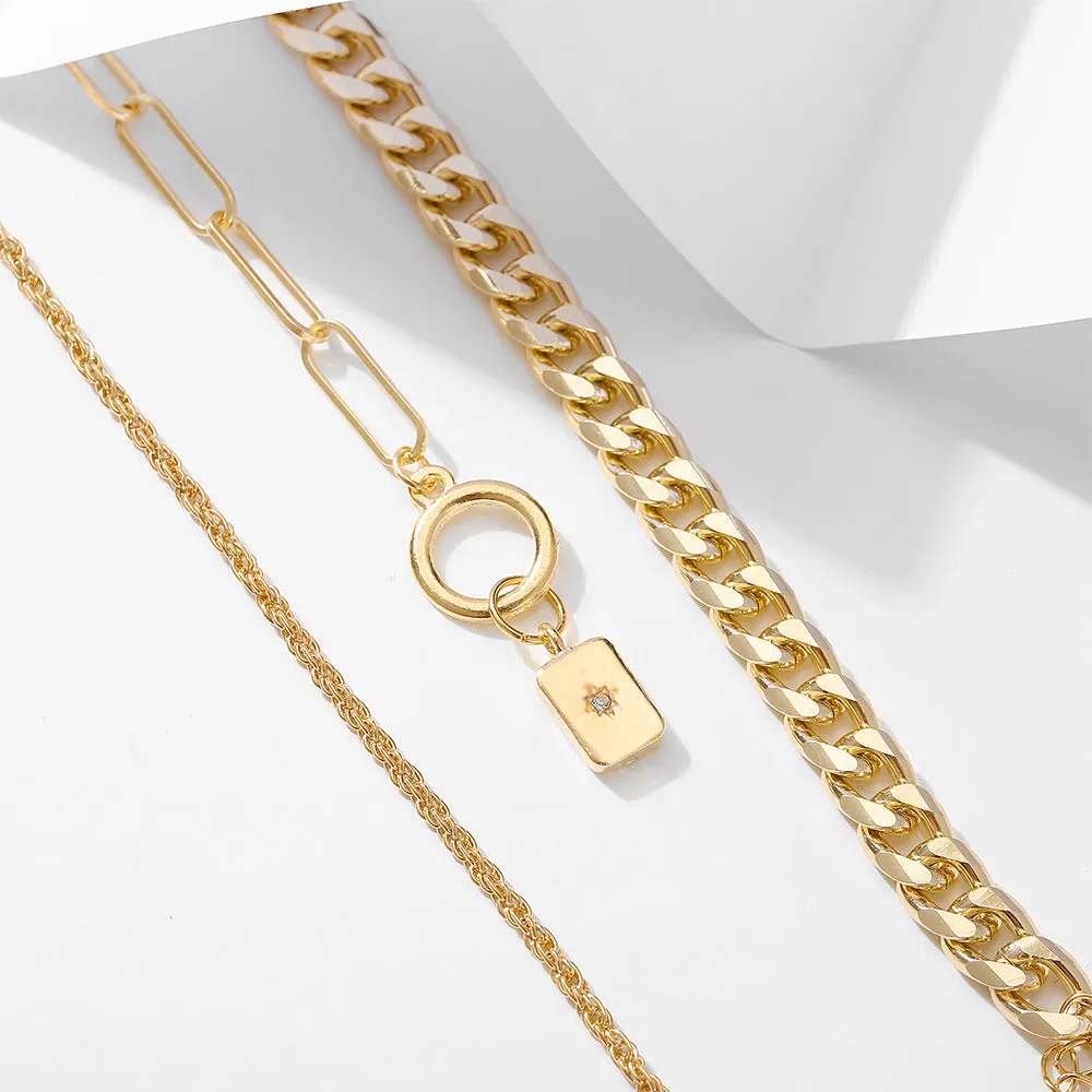 Snake Bone Chain Multi Layer Bracelet Creative Retro 3 Piece Set
