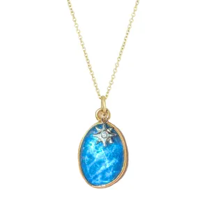 Sunset Tourmaline Necklace with Diamond Star Charm