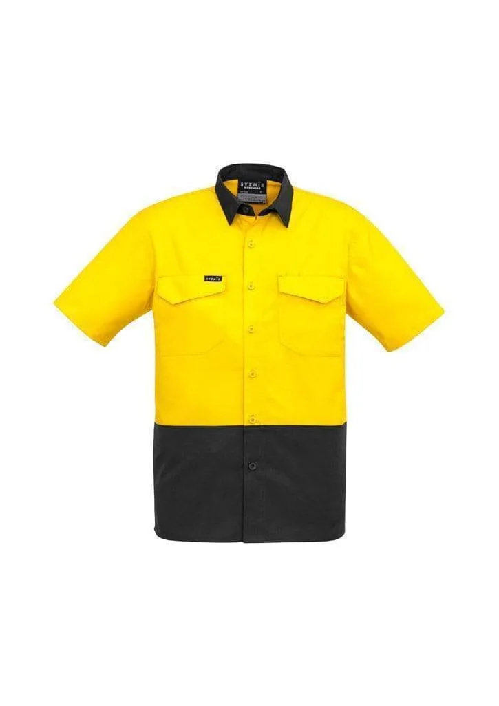 SYZMIK Men’s Rugged Cooling Hi-Vis Spliced S/S Shirt ZW815