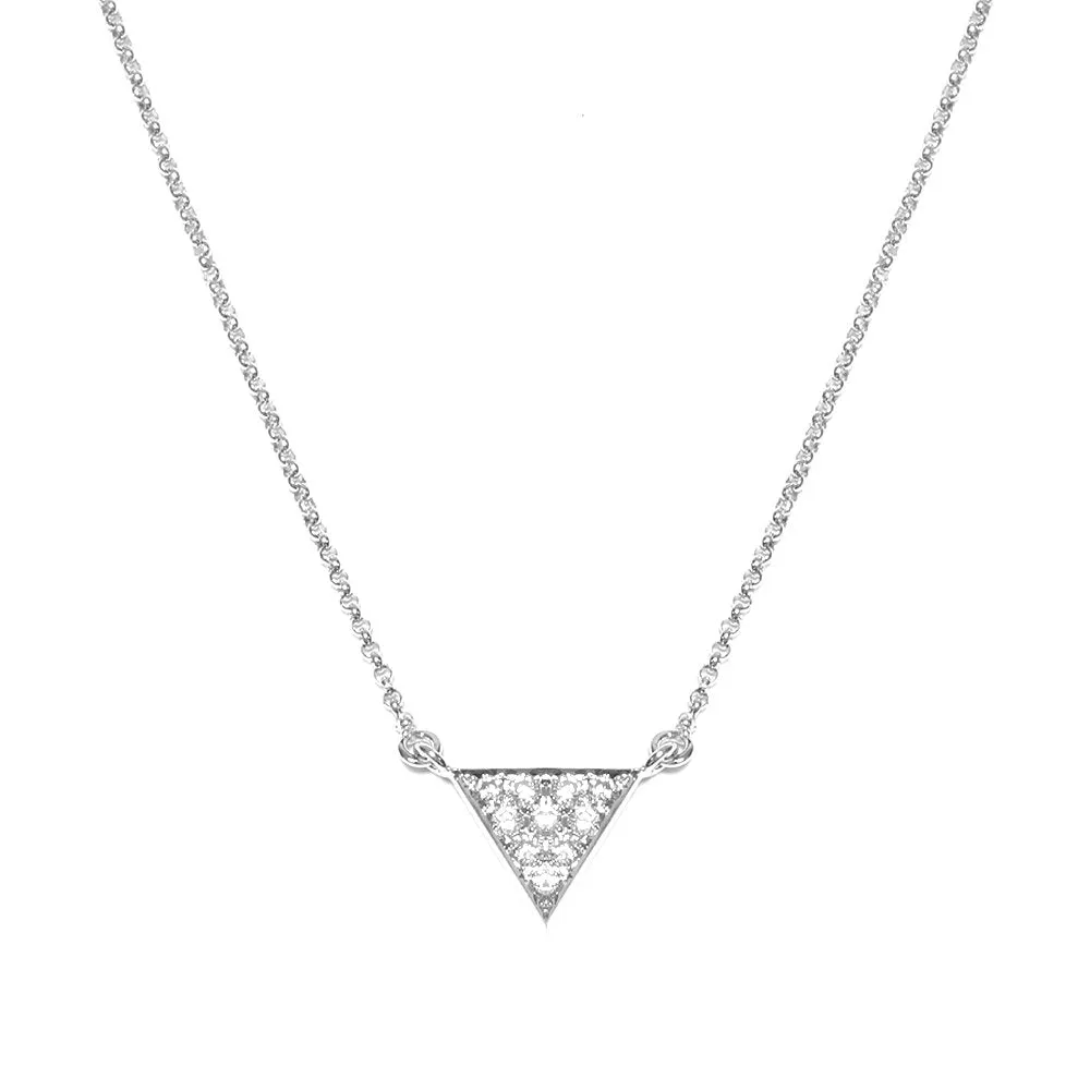 Triangle Diamond Pendant Necklace ♥