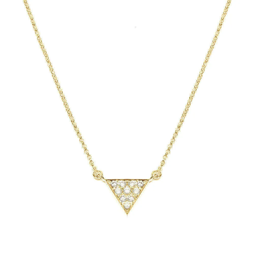 Triangle Diamond Pendant Necklace ♥