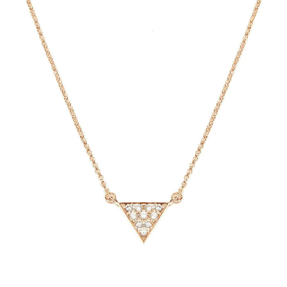 Triangle Diamond Pendant Necklace ♥