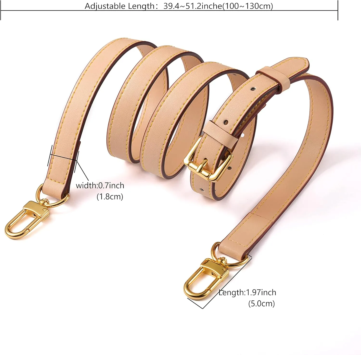 Vachetta Leather Adjustable Crossbody Strap for  women's crossbody handbags