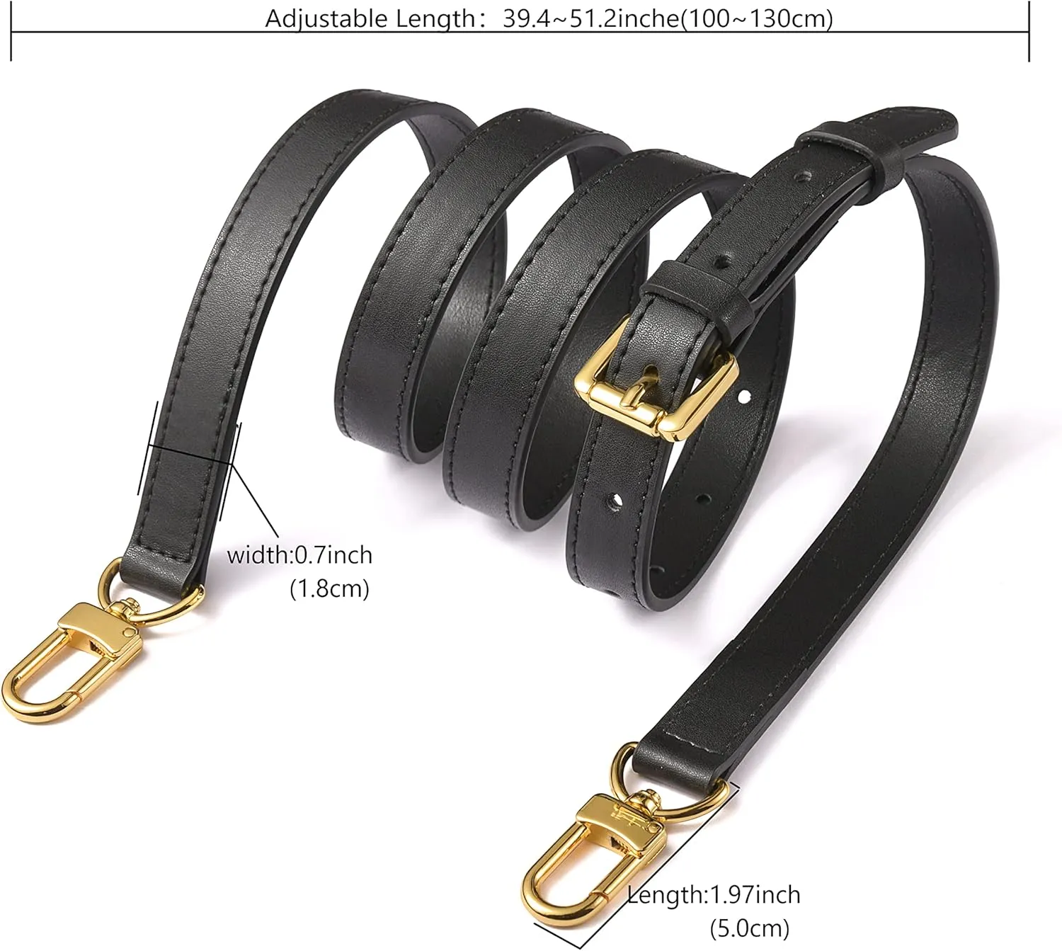 Vachetta Leather Adjustable Crossbody Strap for  women's crossbody handbags