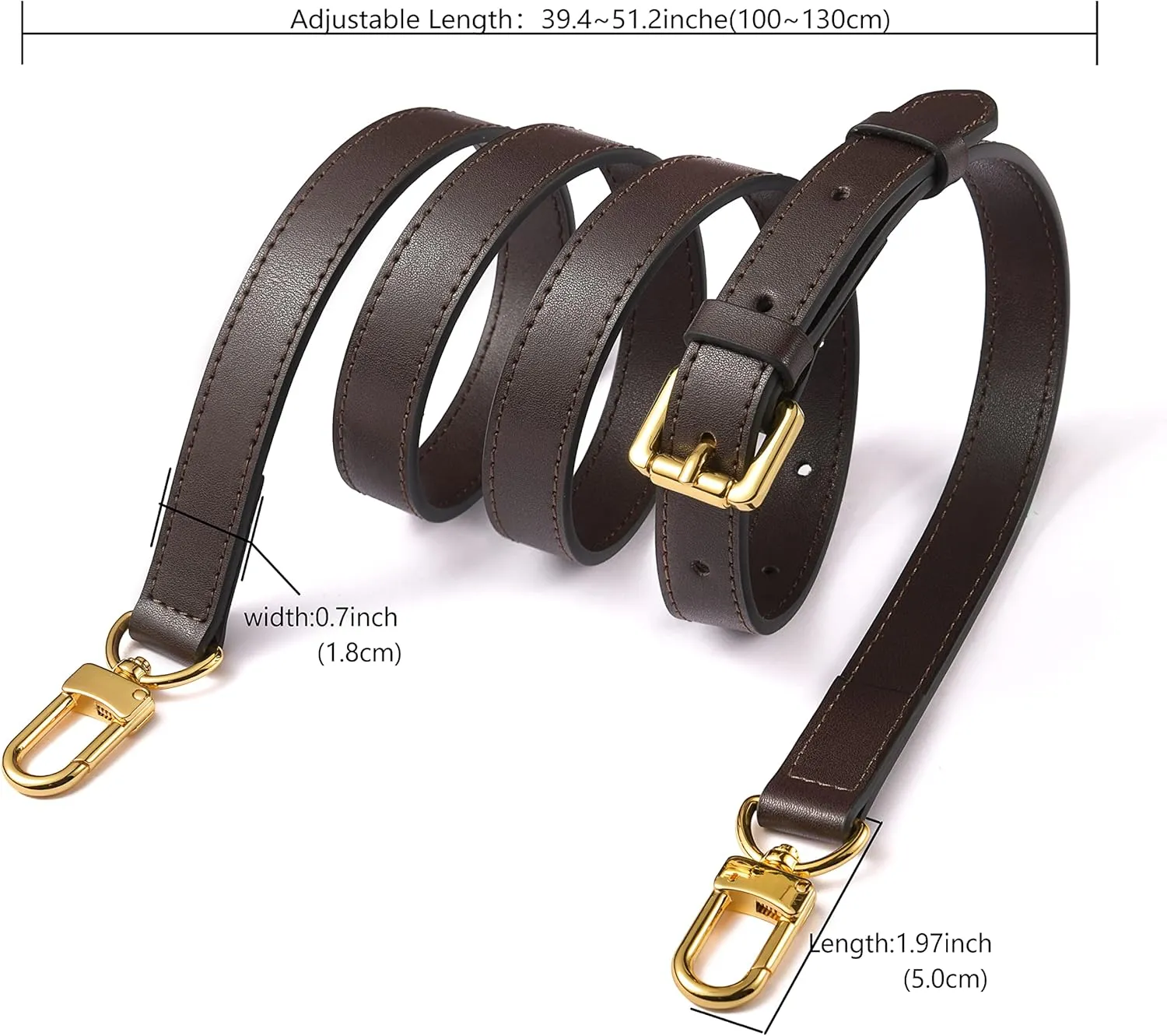 Vachetta Leather Adjustable Crossbody Strap for  women's crossbody handbags