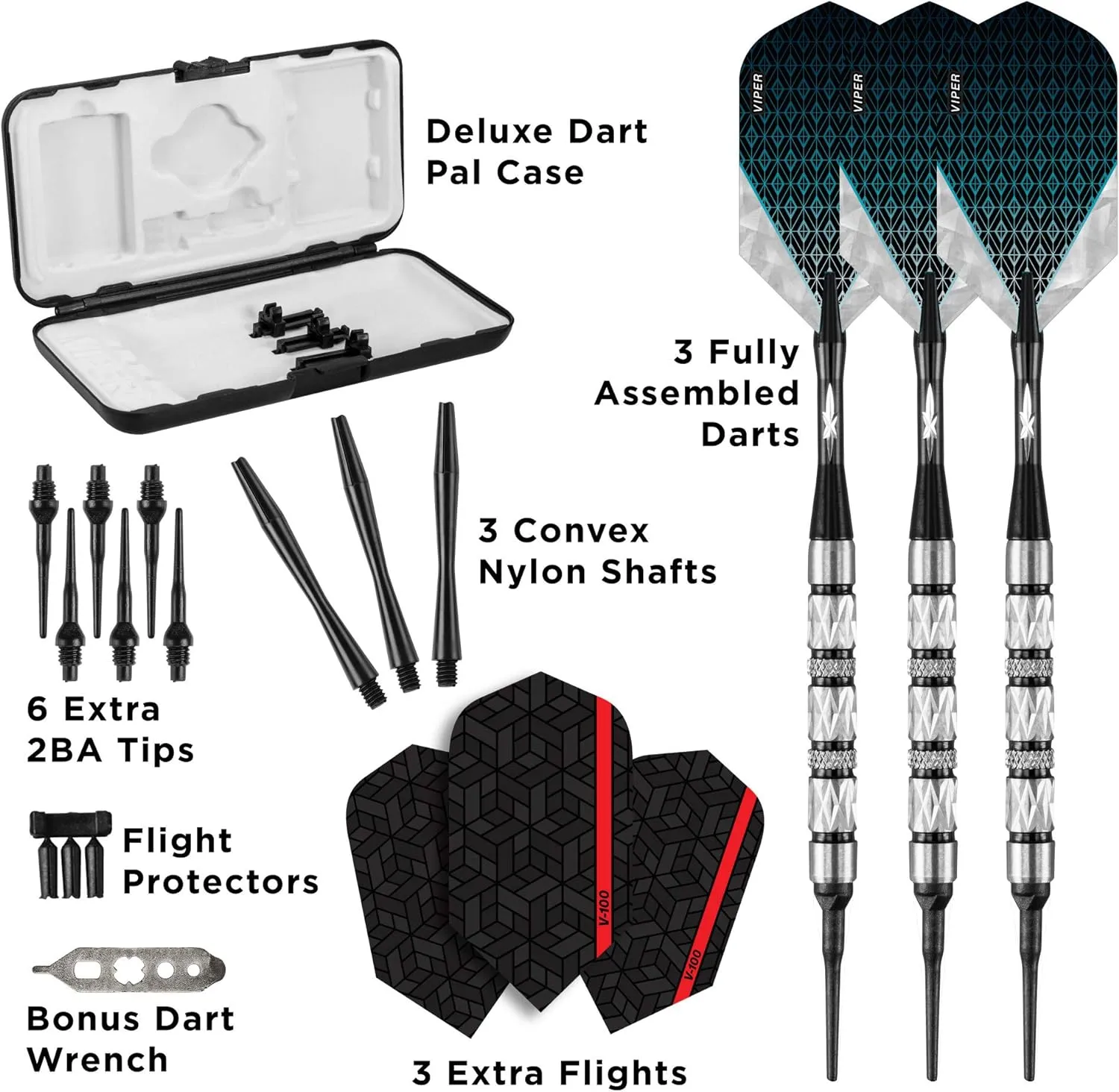 Viper Diamond 90% Tungsten Soft Tip Darts with Storage/Travel Case