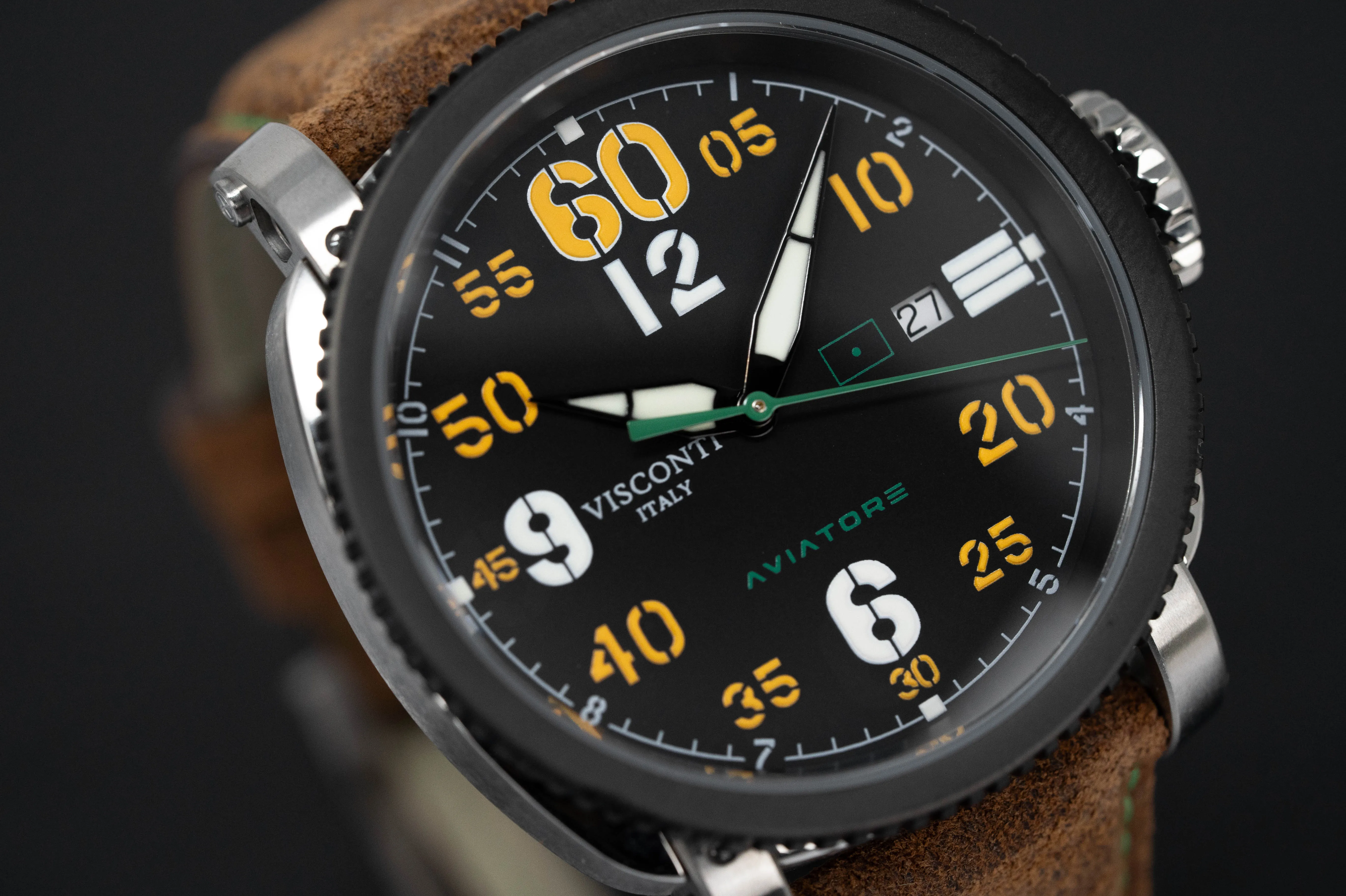 Visconti Automatic Watch Aviator SM79 Time Only Black PVD KW29-01