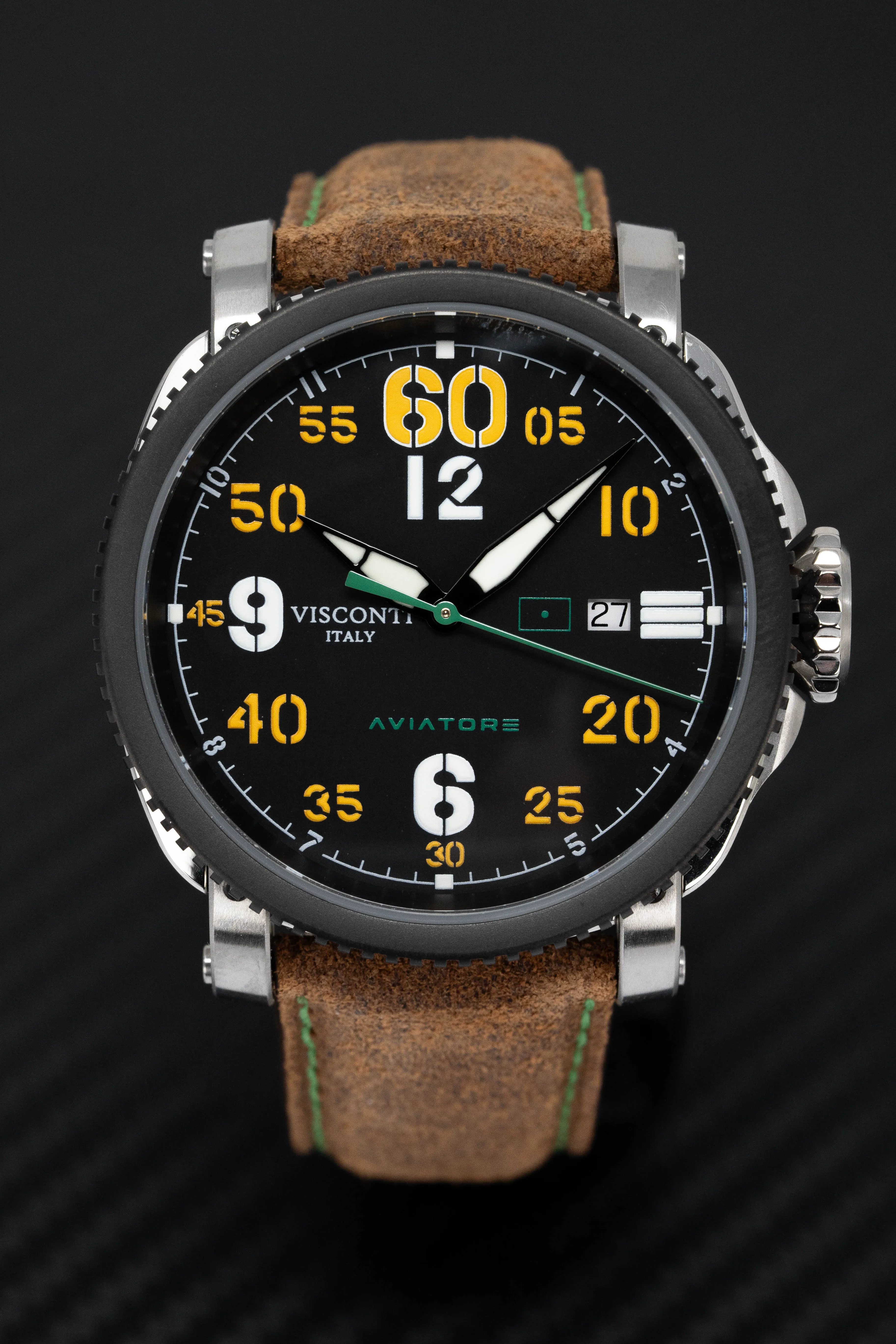 Visconti Automatic Watch Aviator SM79 Time Only Black PVD KW29-01