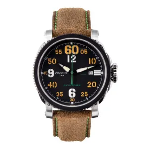 Visconti Automatic Watch Aviator SM79 Time Only Black PVD KW29-01
