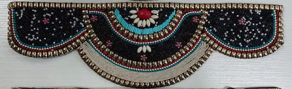 Wide belt with colorful beads LPRBE2204- Black