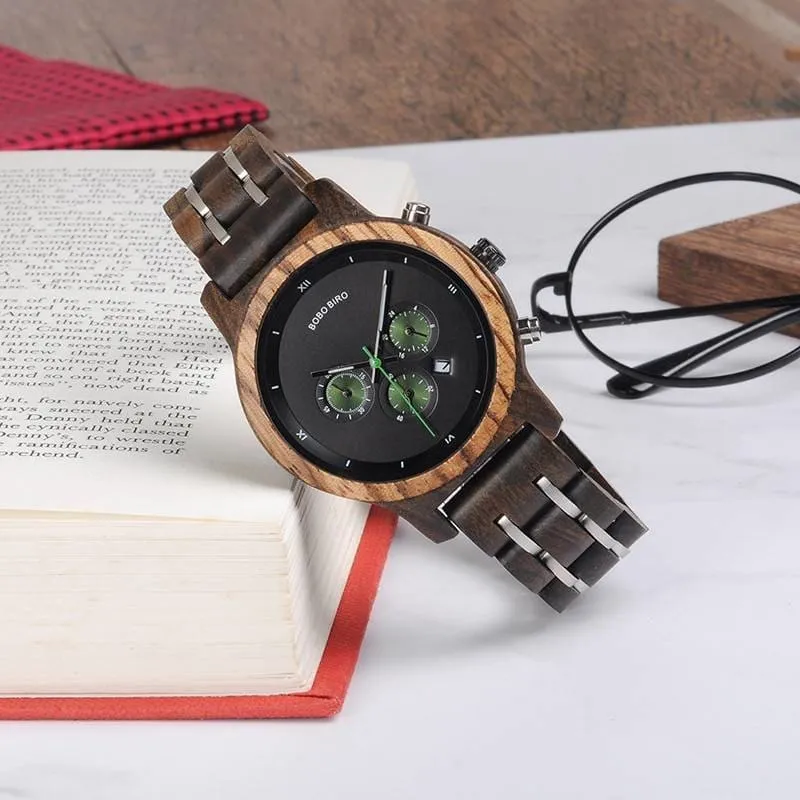 Women's Round Shaped Mechanical Wooden Watch
