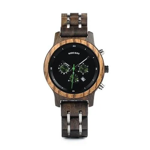 Women's Round Shaped Mechanical Wooden Watch